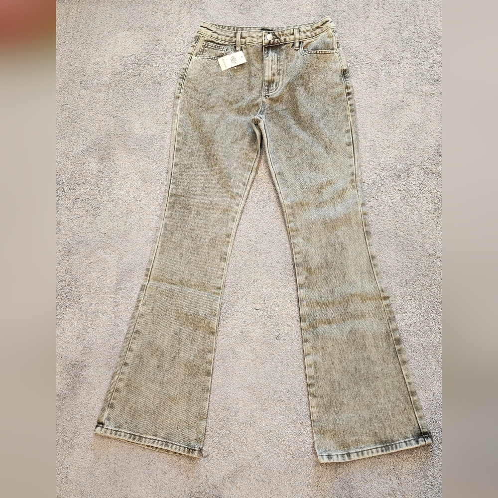 New Misses Size 4 Gray Slim Fit Flared Jeans